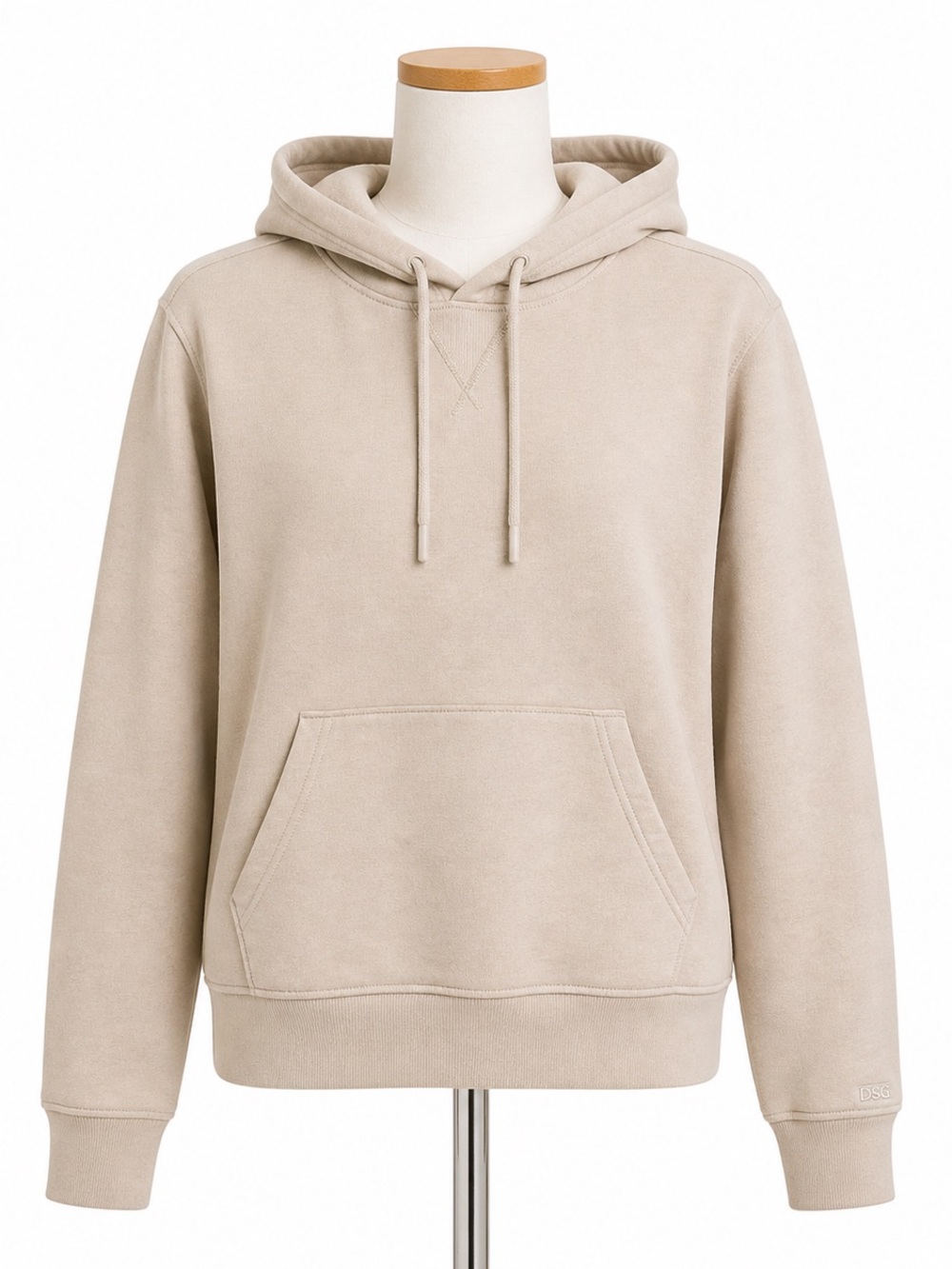 DSG Beige Hoodie with Hood and Kangaroo Pocket